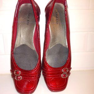 Red Kate Ann Flats Size 8